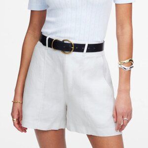 MADEWELL Pintucked Shorts in 100% Linen in Bone - NWT - Size 6/8